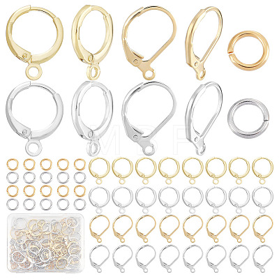24 Pairs 4 Style Brass Leverback Earring Findings DIY-CN0002-60-1