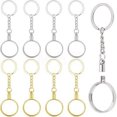  8Pcs 2 Colors Alloy Pendant Keychain FIND-NB0002-91-1