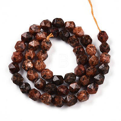 Dyed Natural Sesame Jasper Beads Strands G-T139-8mm-47L-1