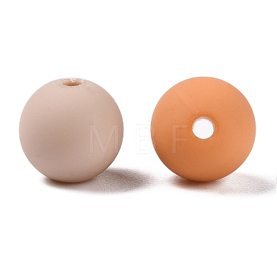 Rubberized Style Imitated Silicone Acrylic Beads MACR-T048-01C-04-1