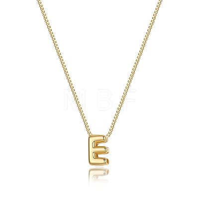 Brass Initial Pendant Box Chain Necklaces for Women FS-WG5C822-05-1