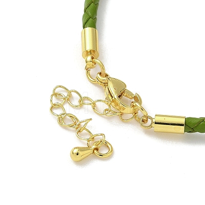 3MM Braided Round Imitation Leather Cord Bracelet Making MAK-S075-01G-N-1