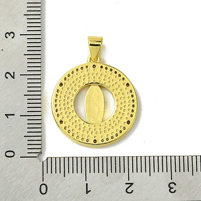 Real 18K Gold Plated Brass Micro Pave Cubic Zirconia Pendants KK-H472-14G-09-1