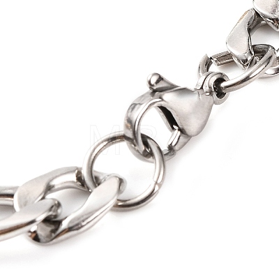 304 Stainless Steel Figaro Chain Bracelets for Women BJEW-G711-11GP-1