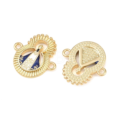 Brass Enamel Religion Virgin Connector Charms KK-L275-31G-1