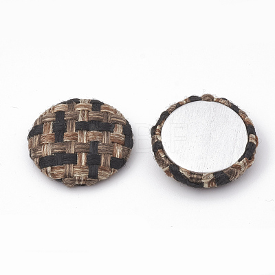 Cloth Fabric Covered Cabochons WOVE-N006-03A-1