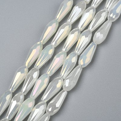 Electroplated Opaque Glass Beads Strands EGLA-L015-FR-B17-01-1