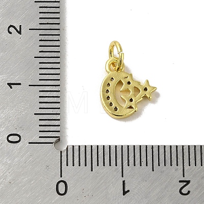 Real 18K Gold Plated Brass Pave Cubic Zirconia Pendants KK-M283-01A-01-1
