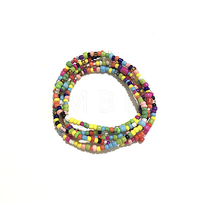 Glass Seed Beaded Waist Beads WG0248E-18-1