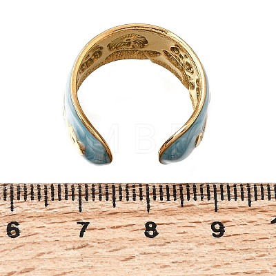 304 Stainless Steel Enamel Wide Cuff Open Rings for Women SA-K003-03E-G-1