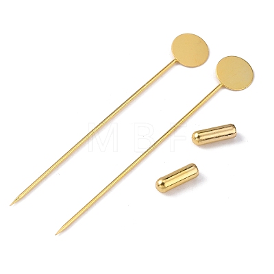 Brass Lapel Pin Base Settings KK-WH0045-025A-M-1