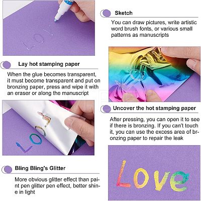 7Rolls 7 Colors PET Heat Transfer Sheets DIY-FH0004-14-1