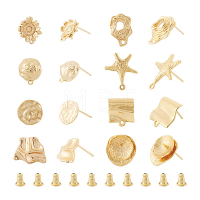 16Pcs 8 Style Brass Stud Earring Findings FIND-TA0001-85-1