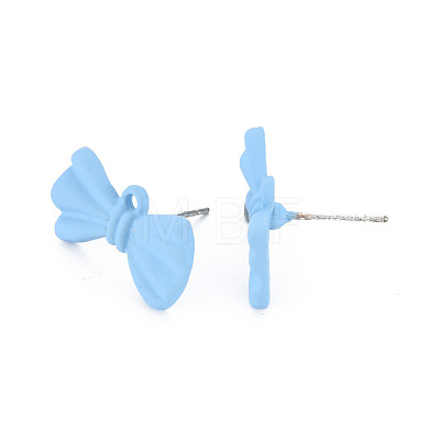 Spray Painted Alloy Stud Earring Findings PALLOY-S139-009-RS-1