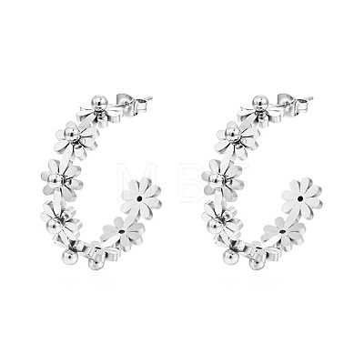 304 Stainless Steel Half Hoop Earrings for Women WG15C72-02-1