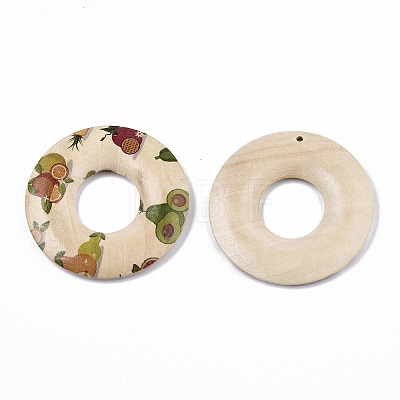 Fruit Seris Printed Wood Pendants X-WOOD-S045-105H-1