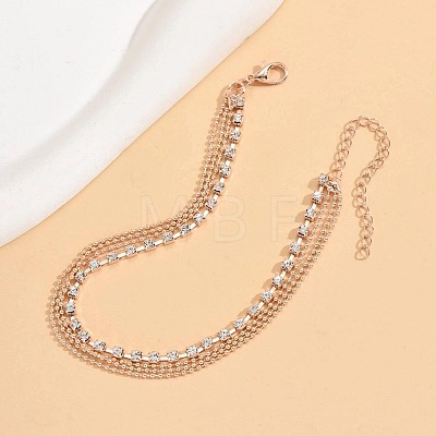 Iron Rhinestone Multi Layered Anklets for Women WG048A3-02-1