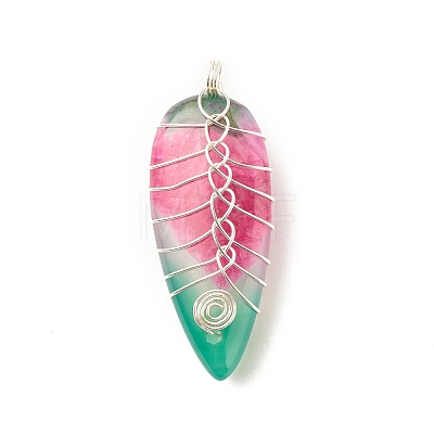 Natural Brazilian Agate Pendants PALLOY-JF01524-03-1
