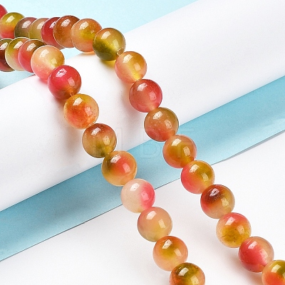 Faceted Rondelle Dyed Natural White Jade Bead Strands G-D073-01A-1