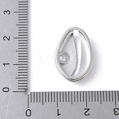 Brass Clear Cubic Zirconia Shell Shape Links Connector Charms KK-K399-17P-1