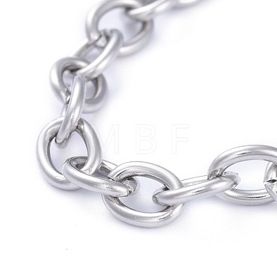 Unisex 304 Stainless Steel Cable Chain Bracelets X-BJEW-P245-39P-1