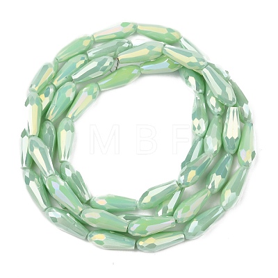 Electroplated Opaque Glass Beads Strands X-EGLA-L015-FR-B20-01-1