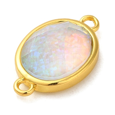 Synthetic Opal Connector Charms KK-S370-03G-02-1