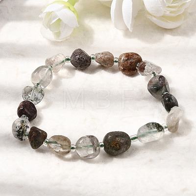 Natural Lodolite Quartz Beads Bracelets GG-CBA05D5-02B-09-1