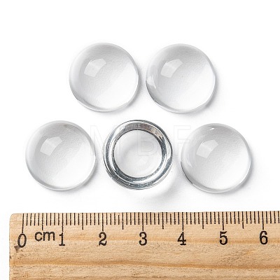 Transparent Half Round Glass Cabochons GGLA-R027-18mm-1