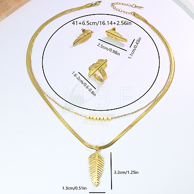 Women's Stainless Steel Earrings & Necklaces & Rings Sets TF8772-1