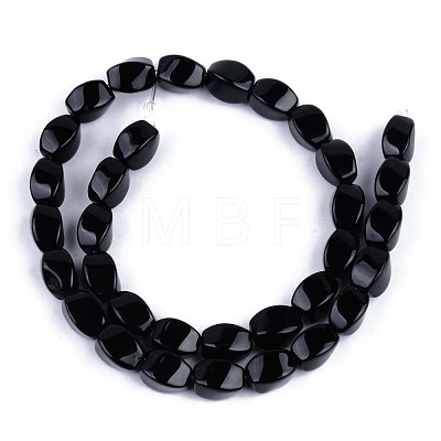 Natural Black Onyx Beads Strands G-S359-126-1
