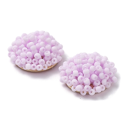 Glass Seed Beaded Cabochons FIND-G058-02C-1