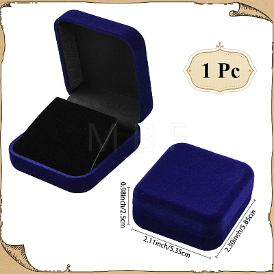 Square Velvet Bangle Storage Boxes with Black Inside CON-WH20010-03B-1
