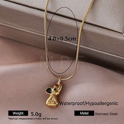Vintage 304 Stainless Steel Enamel Pendant Necklaces for Women UW9109-1-1