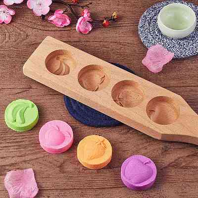 Flat Round Wooden Press Mooncake Molds BAKE-SZ0001-09-1