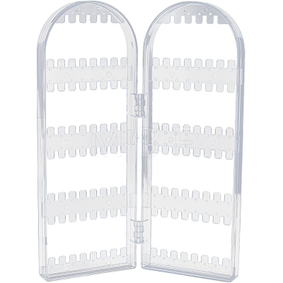 PS Plastic Earring Display Folding Screen Stands with 2 Folding Panels ODIS-WH0043-142B-02-1