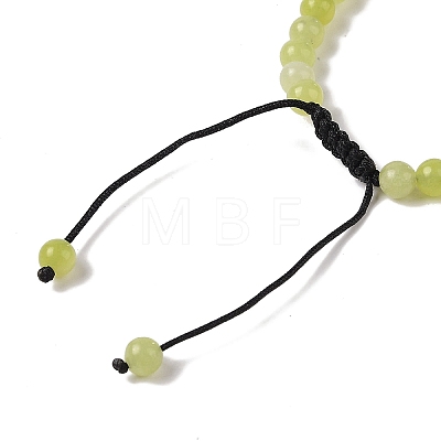 6mm Round Natural Lemon Jade Braided Bead Bracelets BJEW-C067-01A-02-1