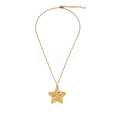 304 Stainless Steel Textured Pendant Necklaces for Women WG28923-02-1
