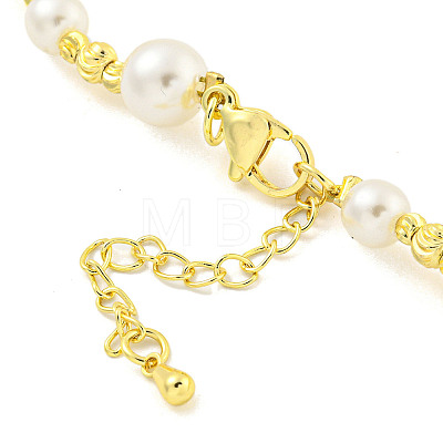Brass Beaded Necklaces NJEW-P307-01G-1