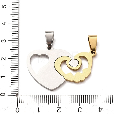 201 Stainless Steel Split Pendants STAS-F368-06GP-1