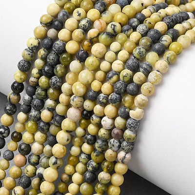 Natural Yellow Turquoise(Jasper) Beads Strands G-Z116-A19-3mm-1