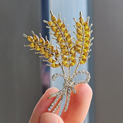 Wheat Plastic Pearl Brooch PW-WG9E7D8-03-1