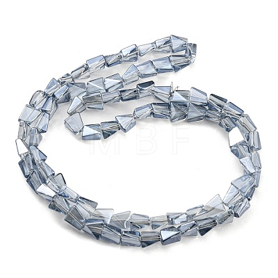 Pearl Luster Plated Electroplate Transparent Glass Beads Strands EGLA-G037-06A-PL02-1