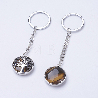 Natural Tiger Eye Keychain KEYC-E023-02I-1