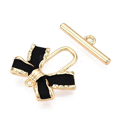 Brass Matte Style Spray Painted Toggle Clasps KK-N054-155G-1