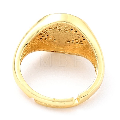Adjustable Real 18K Gold Plated Brass Enamel Finger Ringss RJEW-L071-27G-1
