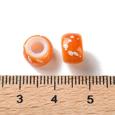 Spray Painted ABS Plastic European Beads KY-G033-01A-09-1