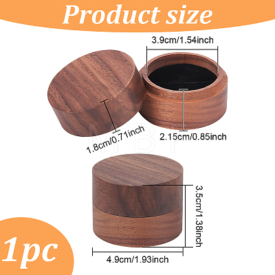 Column Wood Finger Rings Box CON-WH0089-16-1