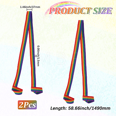 2Pcs Polyester Yoga Mat Stripe Strap AJEW-CY0002-80-1