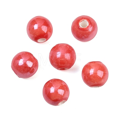 Glazed Porcelain Round Beads PORC-S489-10mm-14-1